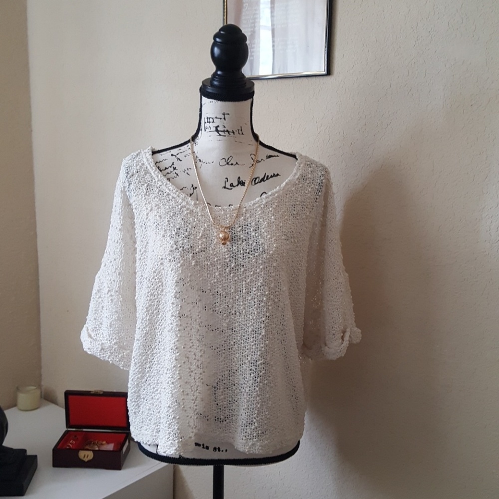 H & M Cropped short sleeve oversized sweater